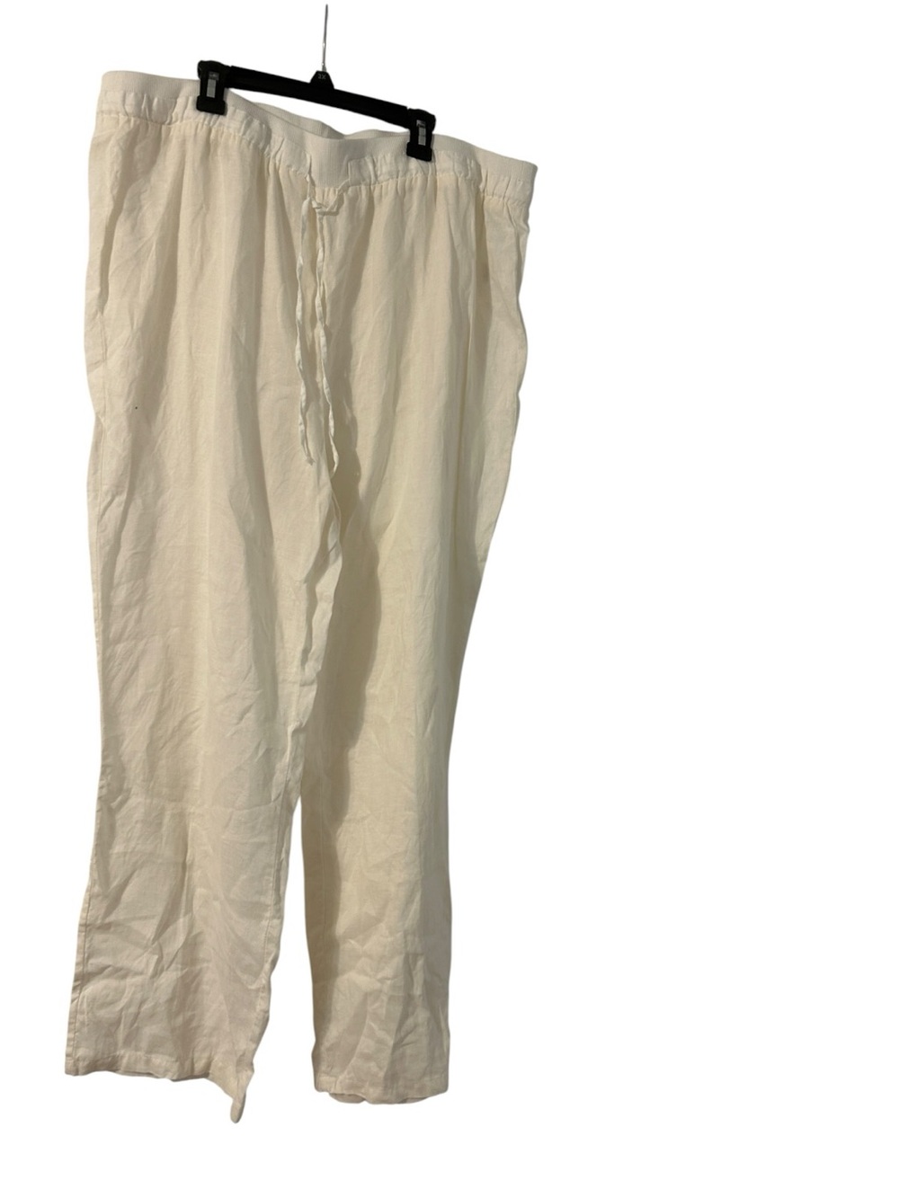 Women's Company by Ellen Tracy cream linen drawstring pants Size XXL
